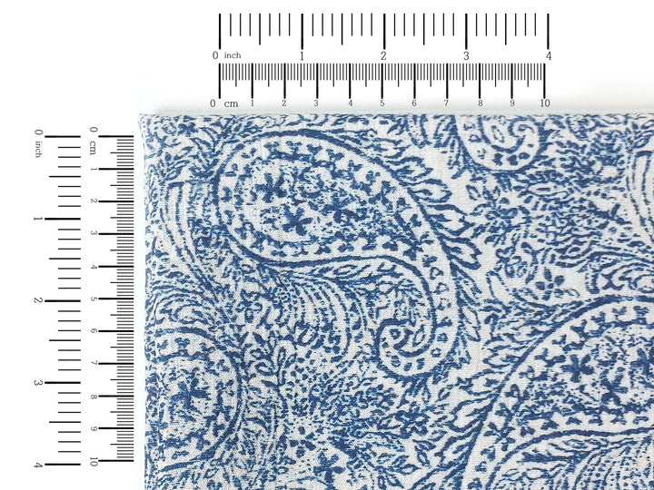 Paisley Print Linen-Rayon Fabric with Subtle Wrinkle Effect 8044 8062 8063 8064