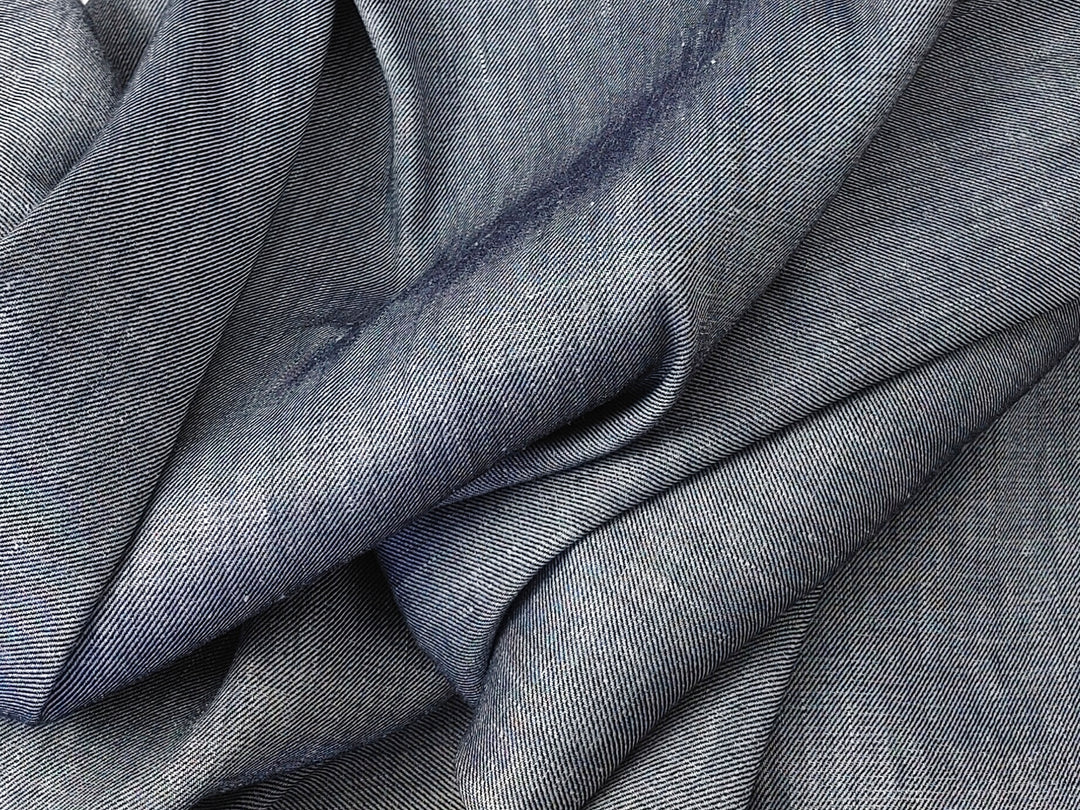 Denim-Style Linen Rayon Stretch Fabric with Twill Weave 7971 7972
