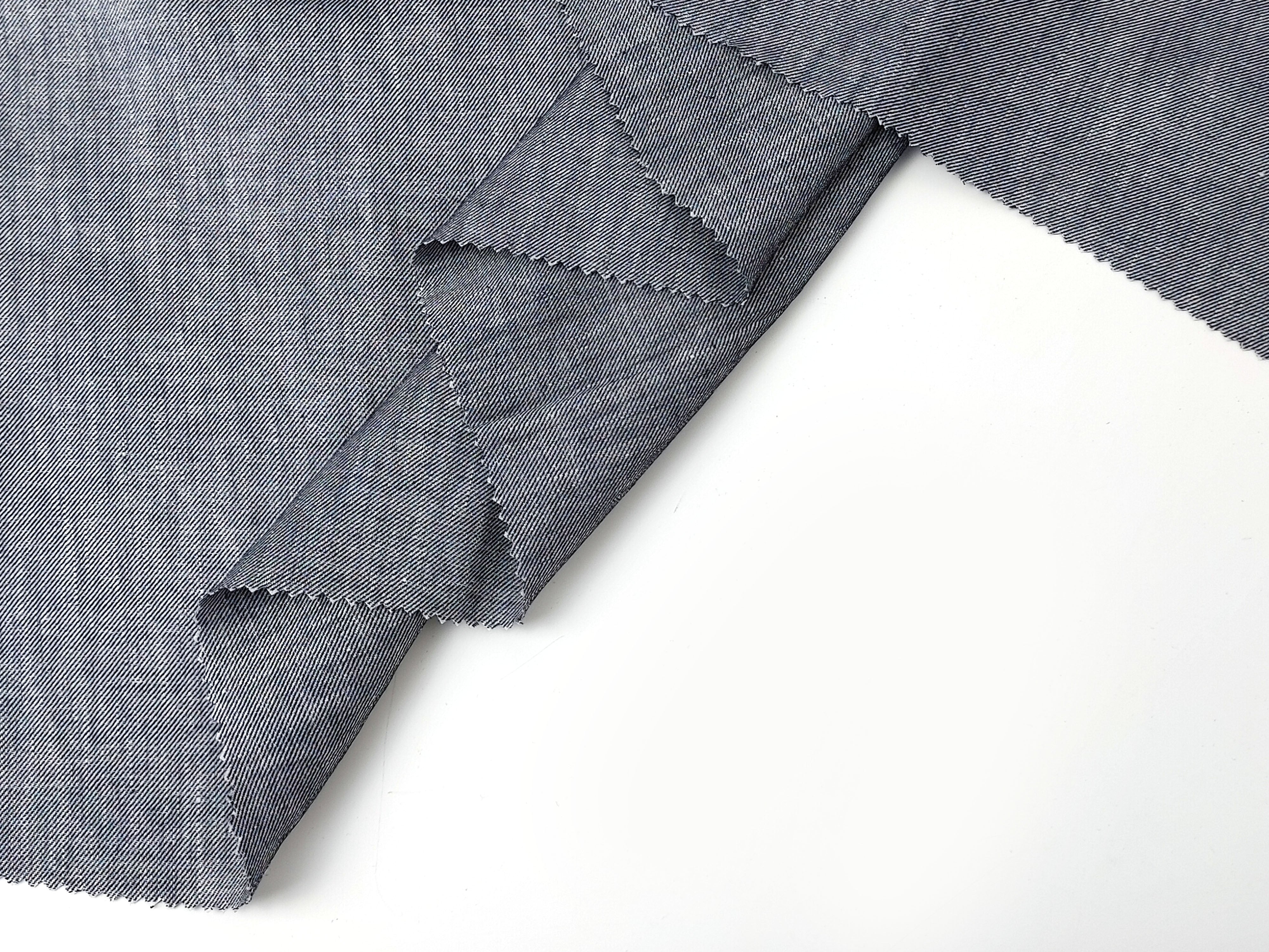 Denim-Style Linen Rayon Stretch Fabric with Twill Weave 7971 7972