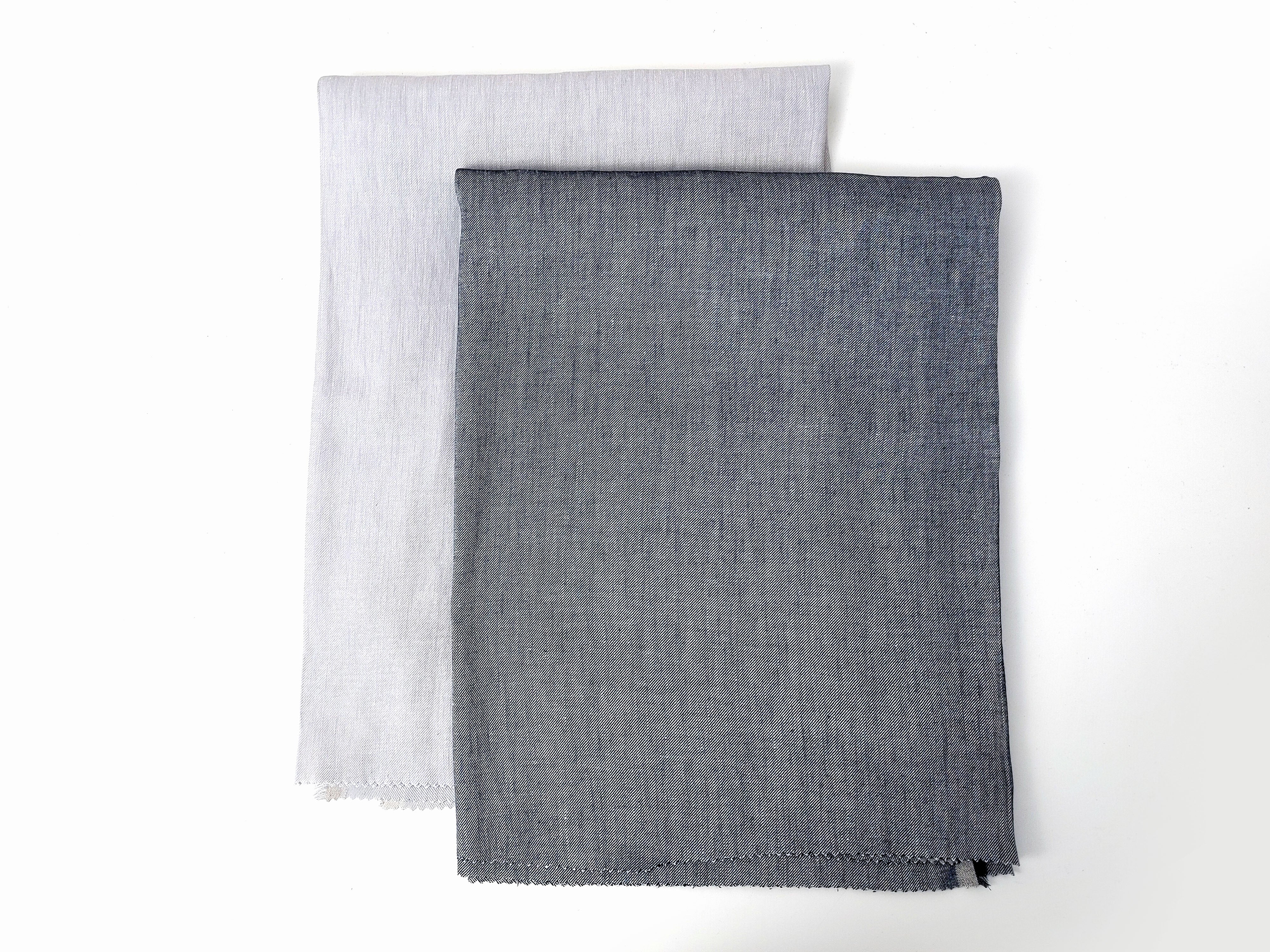 Denim-Style Linen Rayon Stretch Fabric with Twill Weave 7971 7972