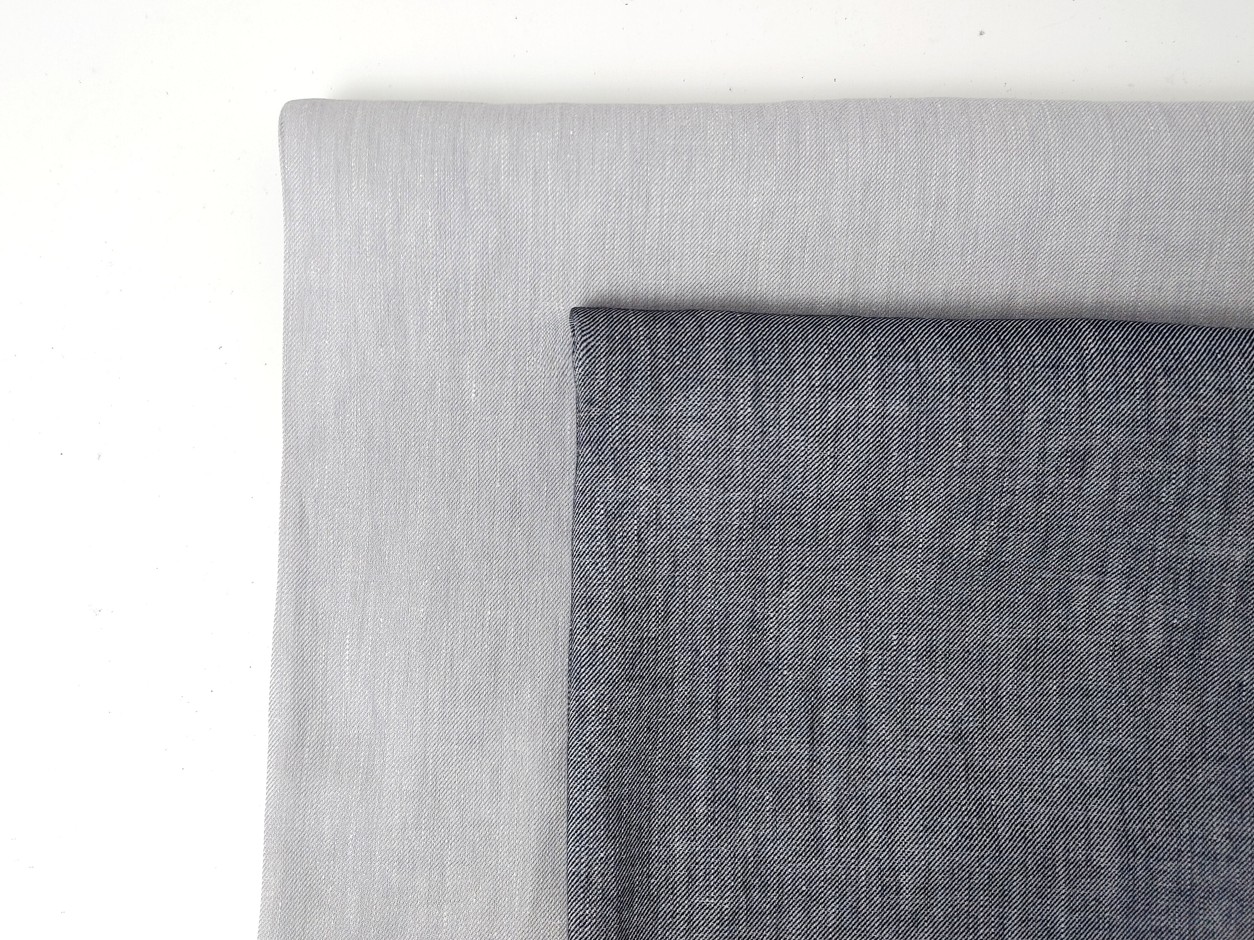 Denim-Style Linen Rayon Stretch Fabric with Twill Weave 7971 7972