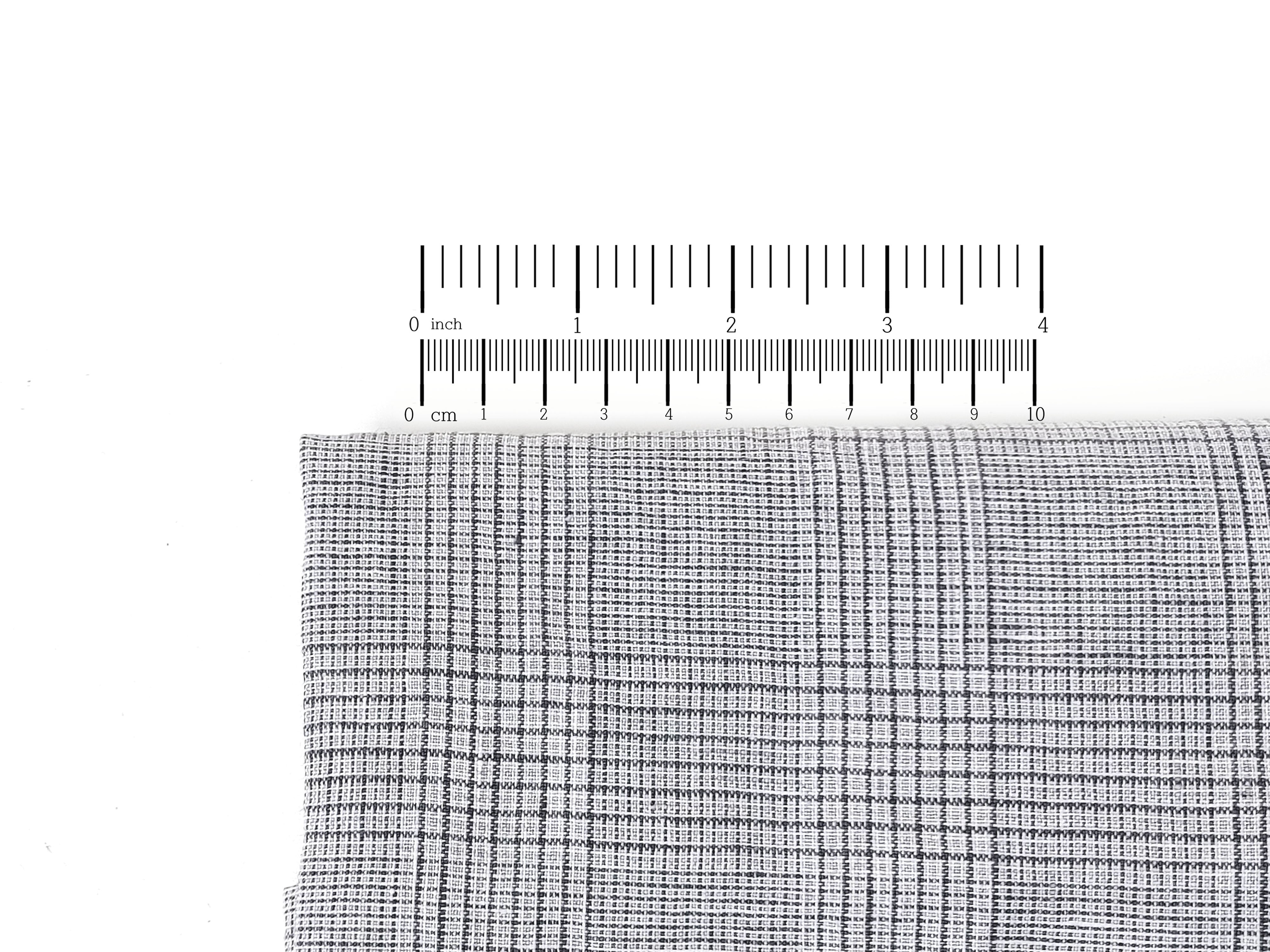 Grey Houndstooth Glen Plaid Linen Fabric – 100% Linen 8046