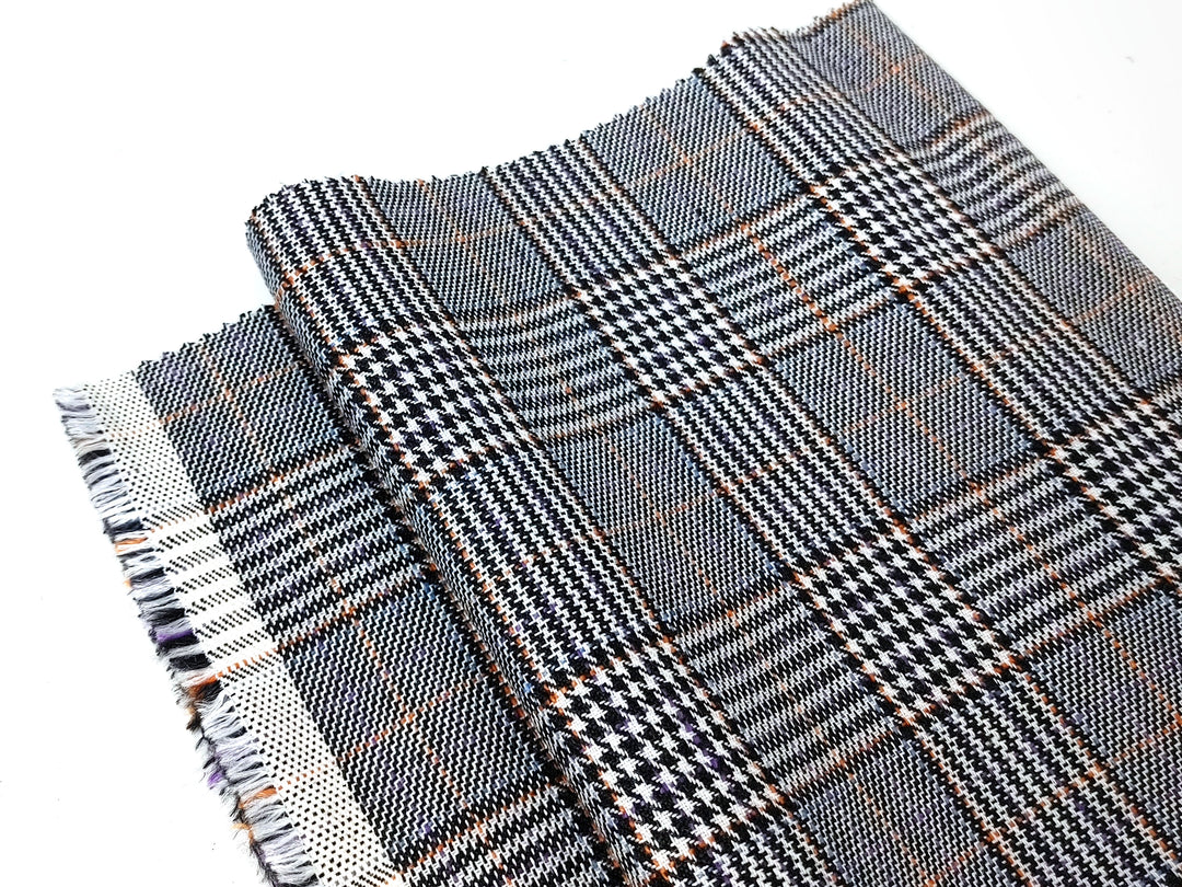 Linen Rayon 4 color Glen Plaid Fabric (6612)