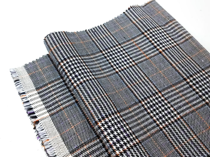 Linen Rayon 4 color Glen Plaid Fabric (6612)