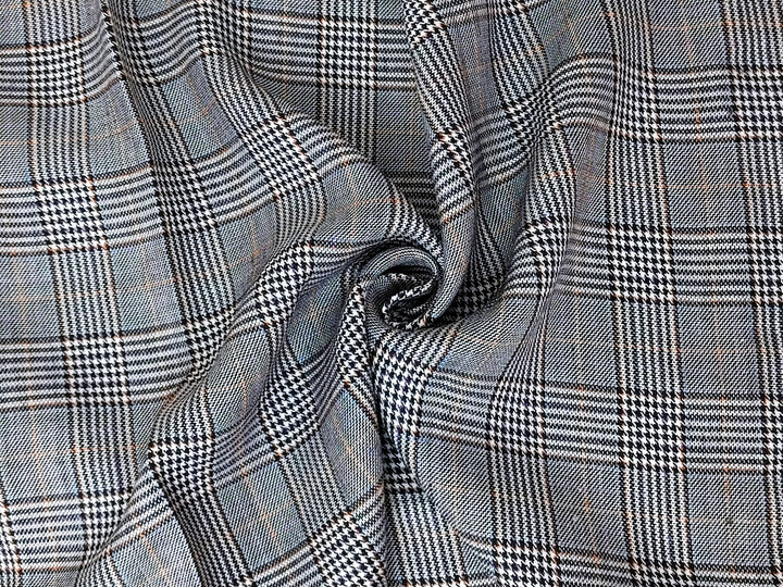 Linen Rayon 4 color Glen Plaid Fabric (6612)