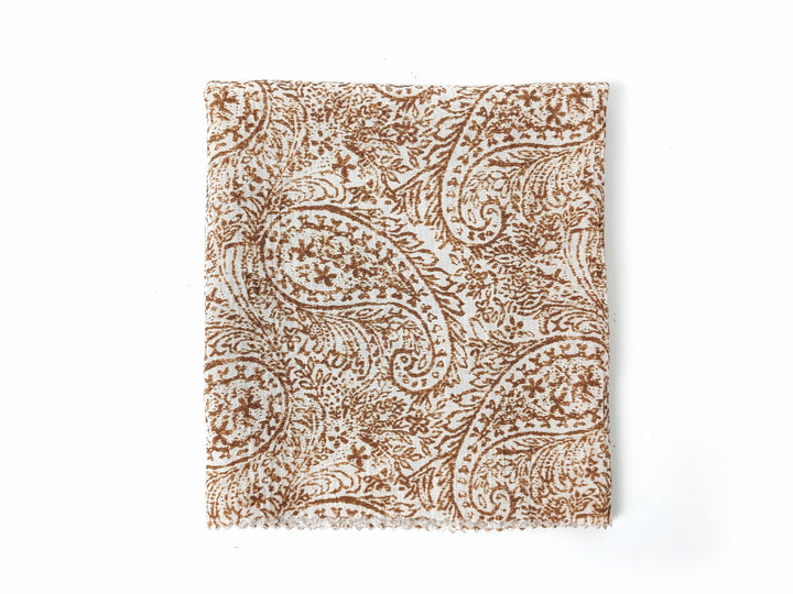 Paisley Print Linen-Rayon Fabric with Subtle Wrinkle Effect 8044 8062 8063 8064