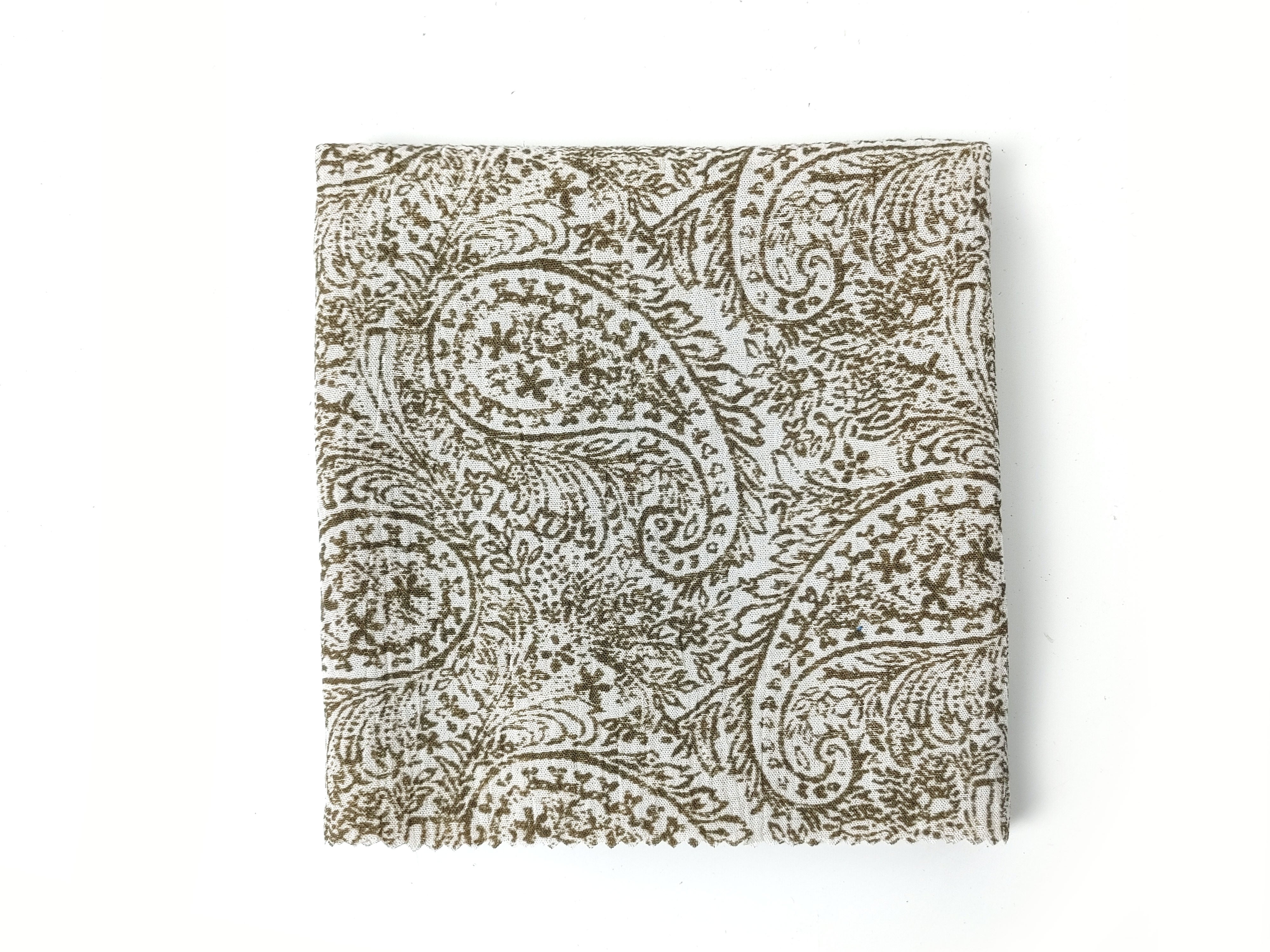 Paisley Print Linen-Rayon Fabric with Subtle Wrinkle Effect 8044 8062 8063 8064