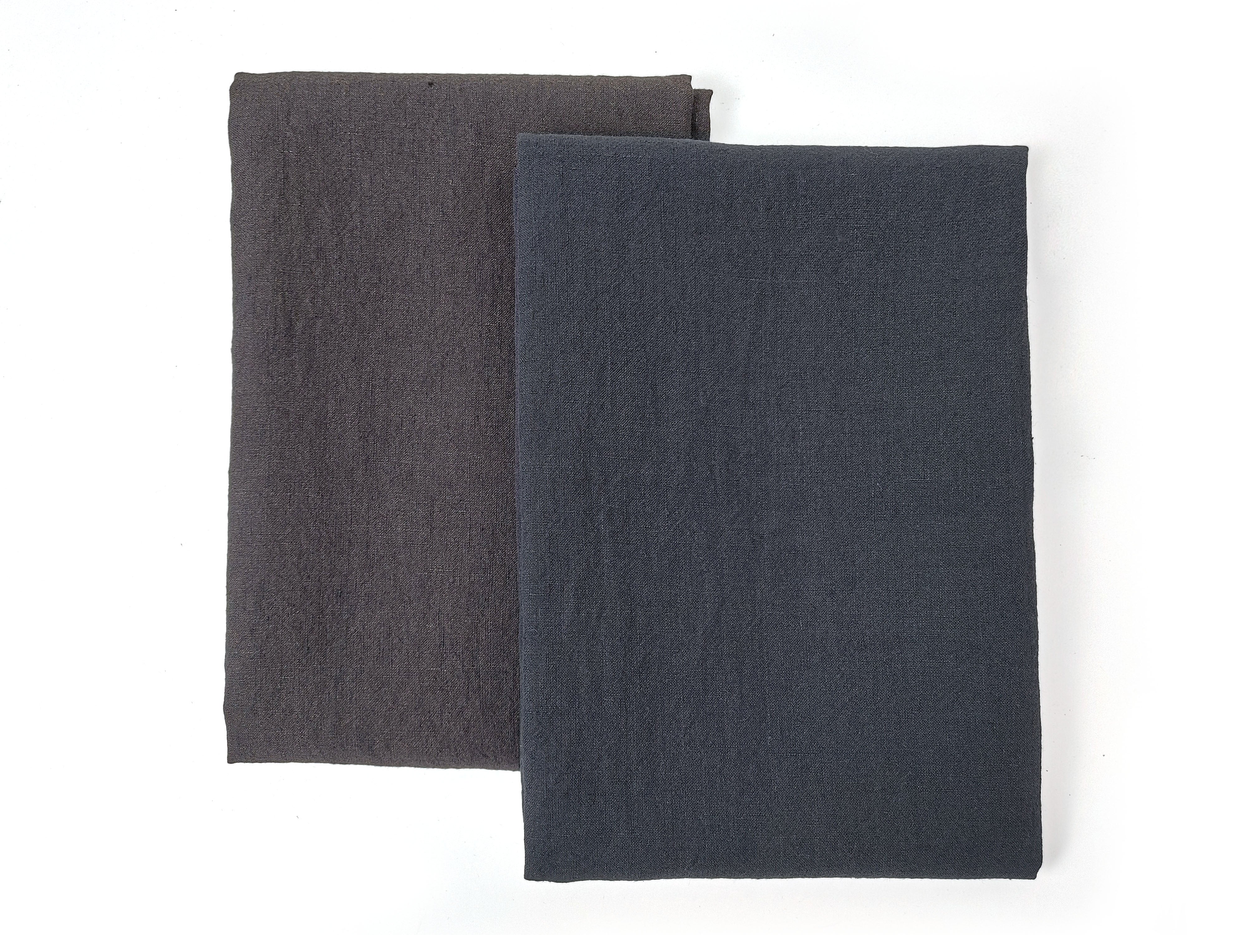 High-Twist 100% Linen Fabric – Soft, Cool, and Textured in Brown & Dark Grey 8001 8002