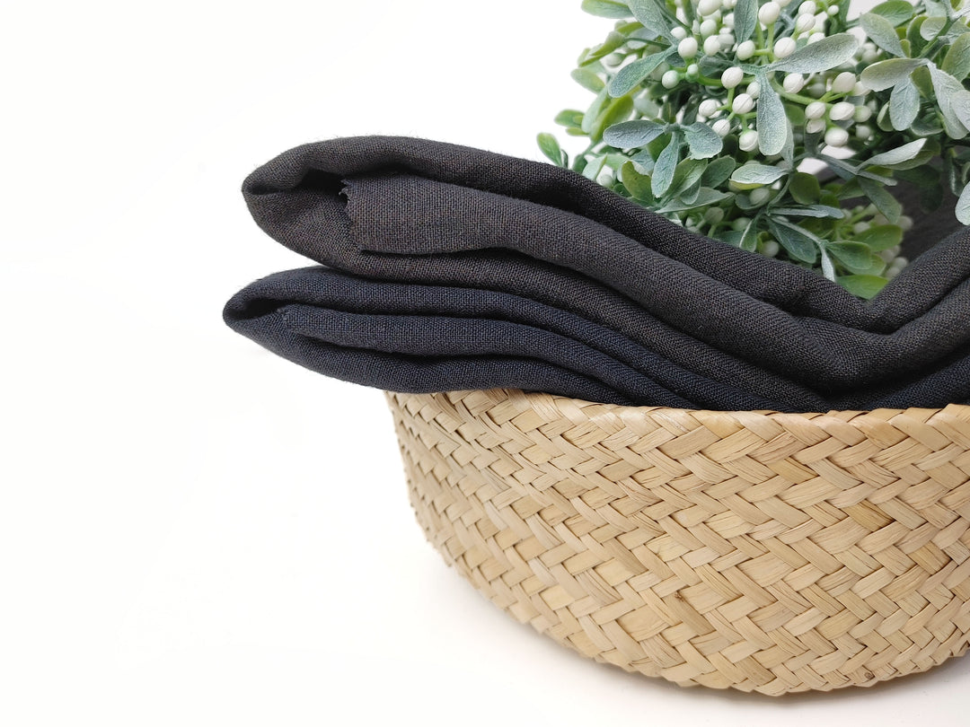 High-Twist 100% Linen Fabric – Soft, Cool, and Textured in Brown & Dark Grey 8001 8002