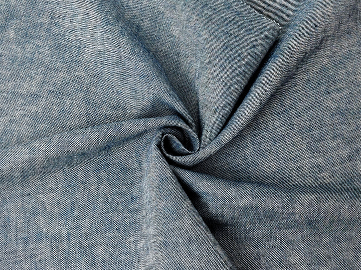 Linen-Cotton Blend Chambray Fabric – Mat Weave with Contrast Weft 8056 8057 8058 8059