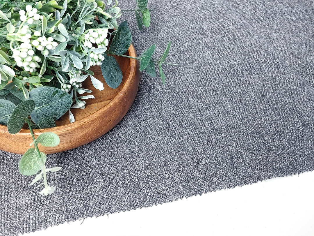 Double-Face Fabric: Grey Linen-Polyester Blend Front with Ivory Cotton Back 8090