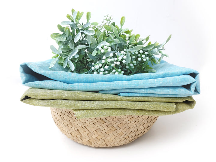 100% Linen Chambray Fabric – Soft Pre-Washed, Lightweight 3939 3941