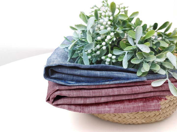 100% Linen Chambray Fabric – Soft Pre-Washed Lightweight 4918 4135