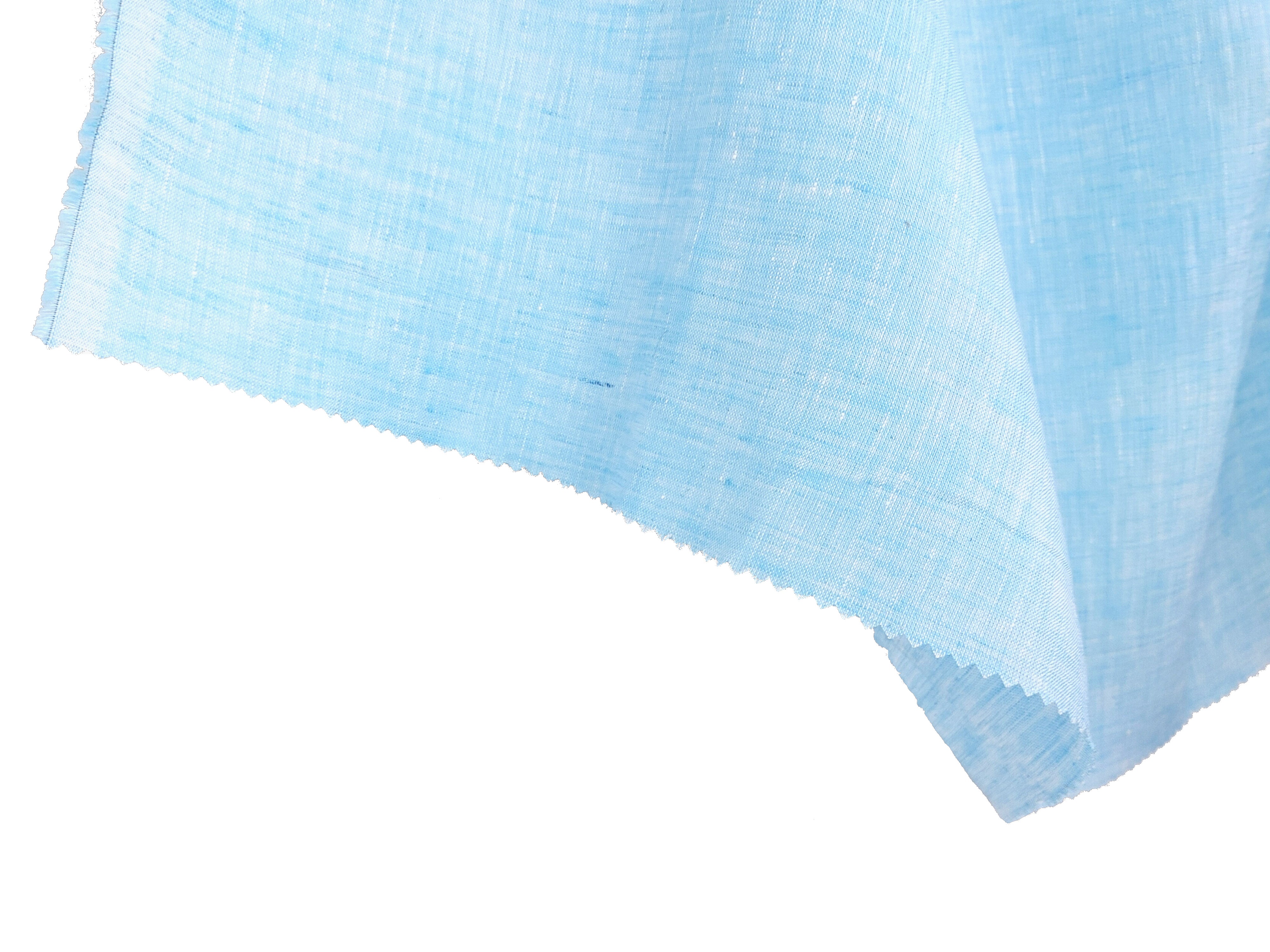 100% Linen Sky Blue Chambray Fabric – Soft, Pre-Washed, Lightweight 4814