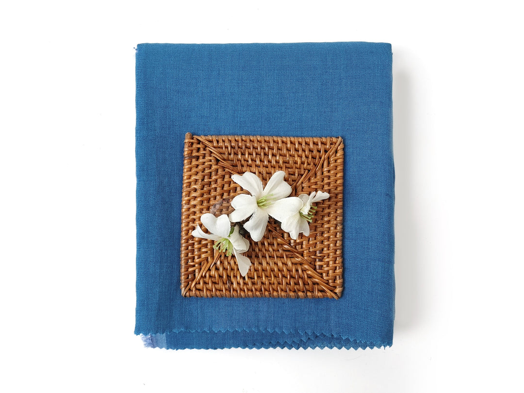 Vintage Delavé Blue 100% Linen Fabric – Soft, Lightweight, Pre-Washed 7967
