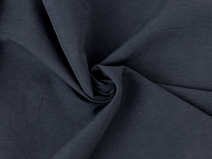 High-Density Linen-Cotton Fabric – Dark Navy, Enzyme Bio-Washed for Softness 2505