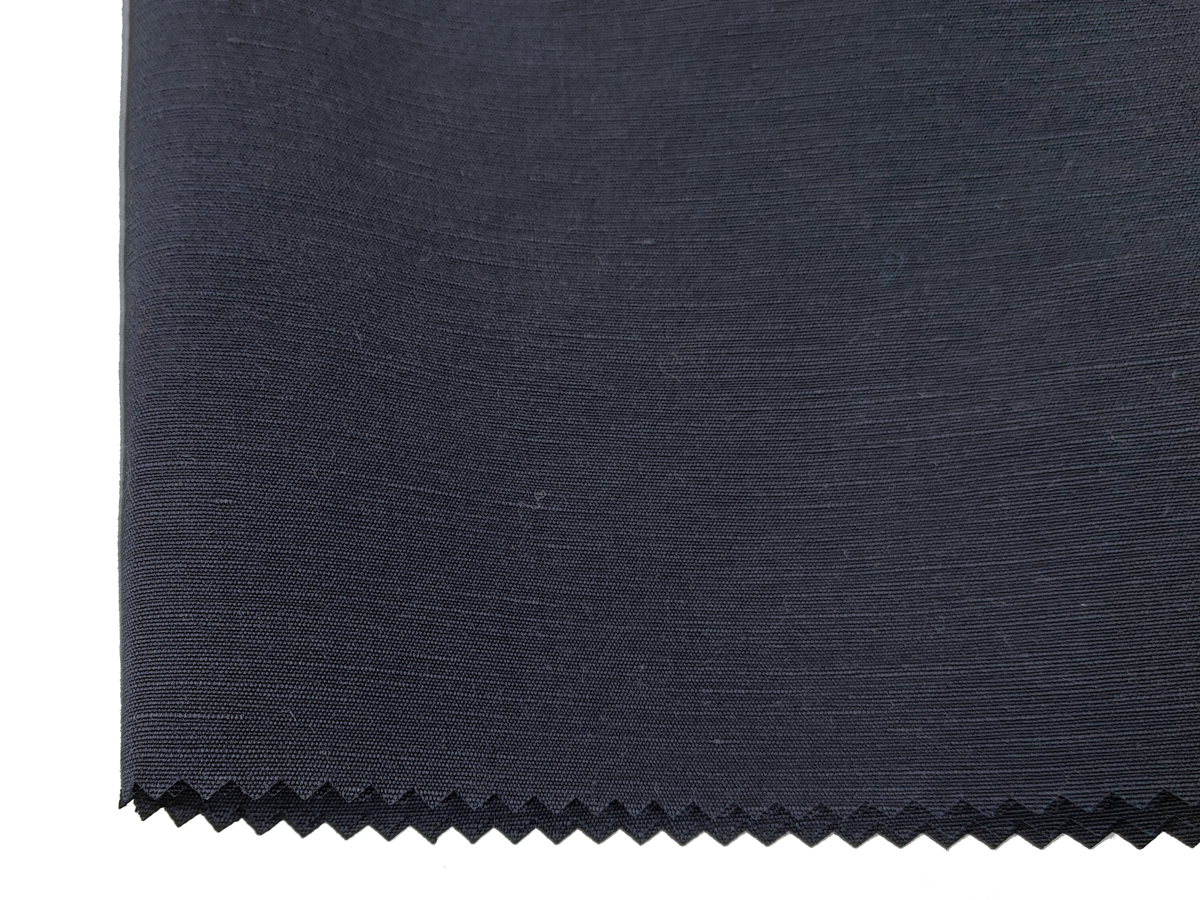 High-Density Linen-Cotton Fabric – Dark Navy, Enzyme Bio-Washed for Softness 2505