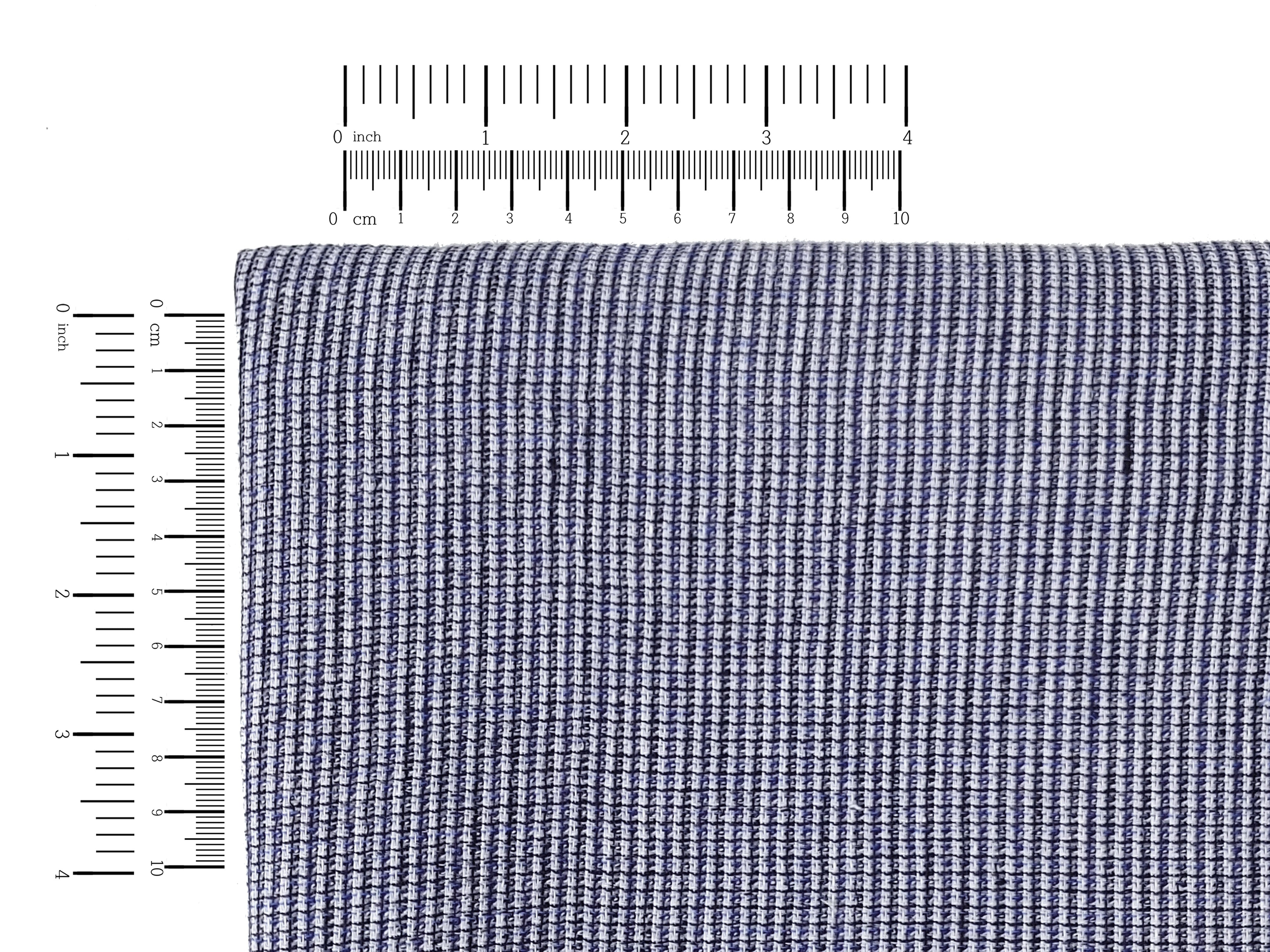 Blue Linen Blended Fabric with Stretch - Unique Dobby Weave, Soft and Durable 8011