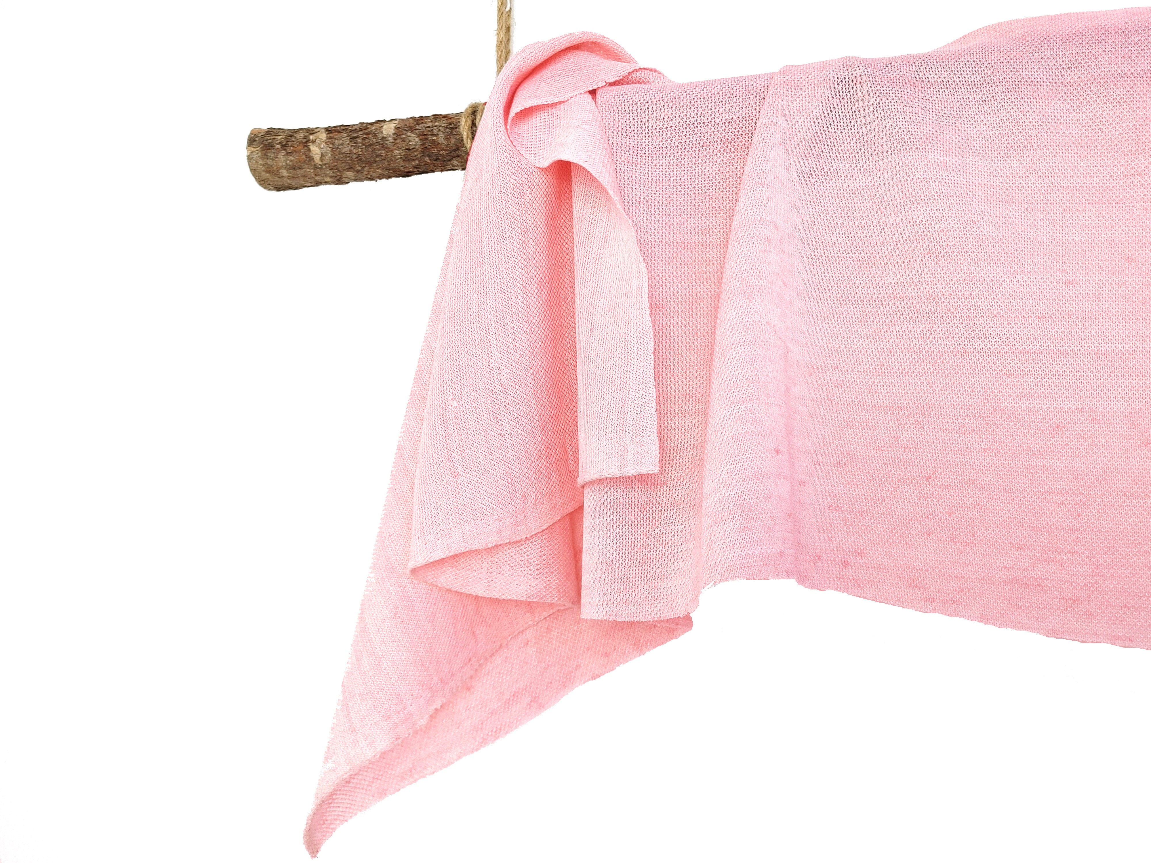 Pink Melange Linen-Nylon Blend Knit Fabric 4387