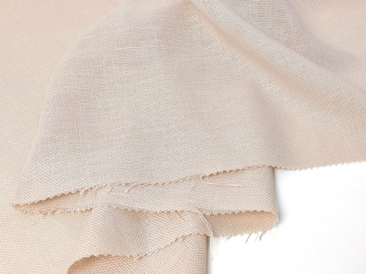 Linen Rayon Blend Fabric in Beige with Dobby Weave – Soft, Crisp, Medium Weight 1159