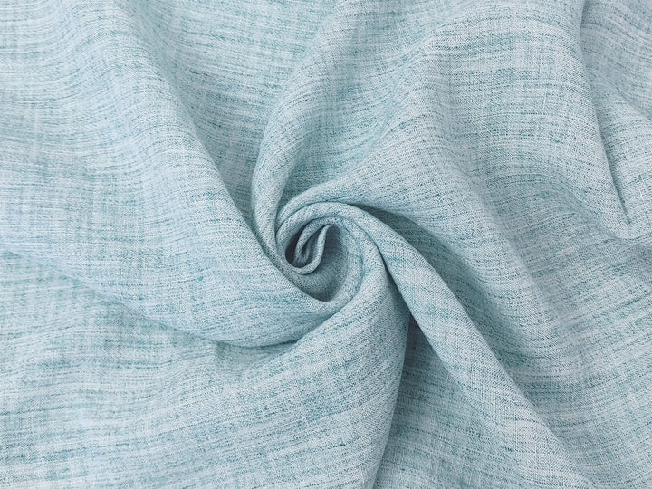 100% Linen Fabric with Green Melange Yarn & Subtle Woven Stripe 4188