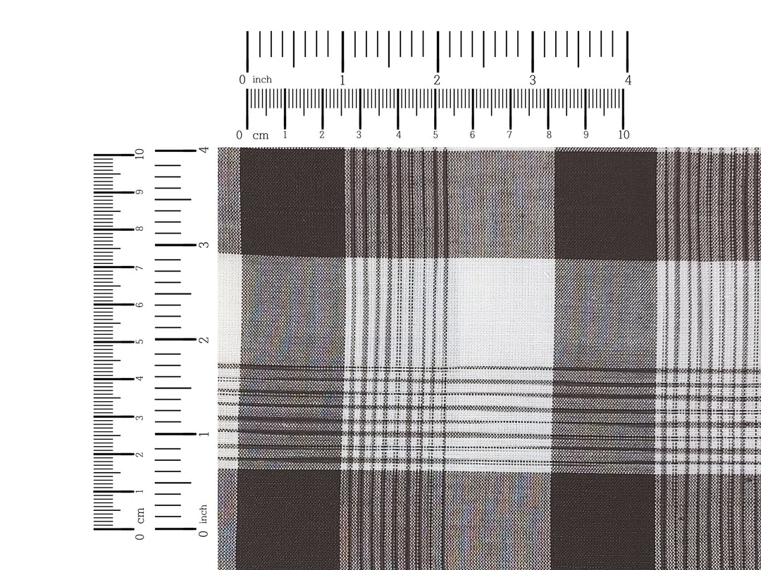 Space Dyed Ramie Cotton Brown Plaid Fabric (1627)