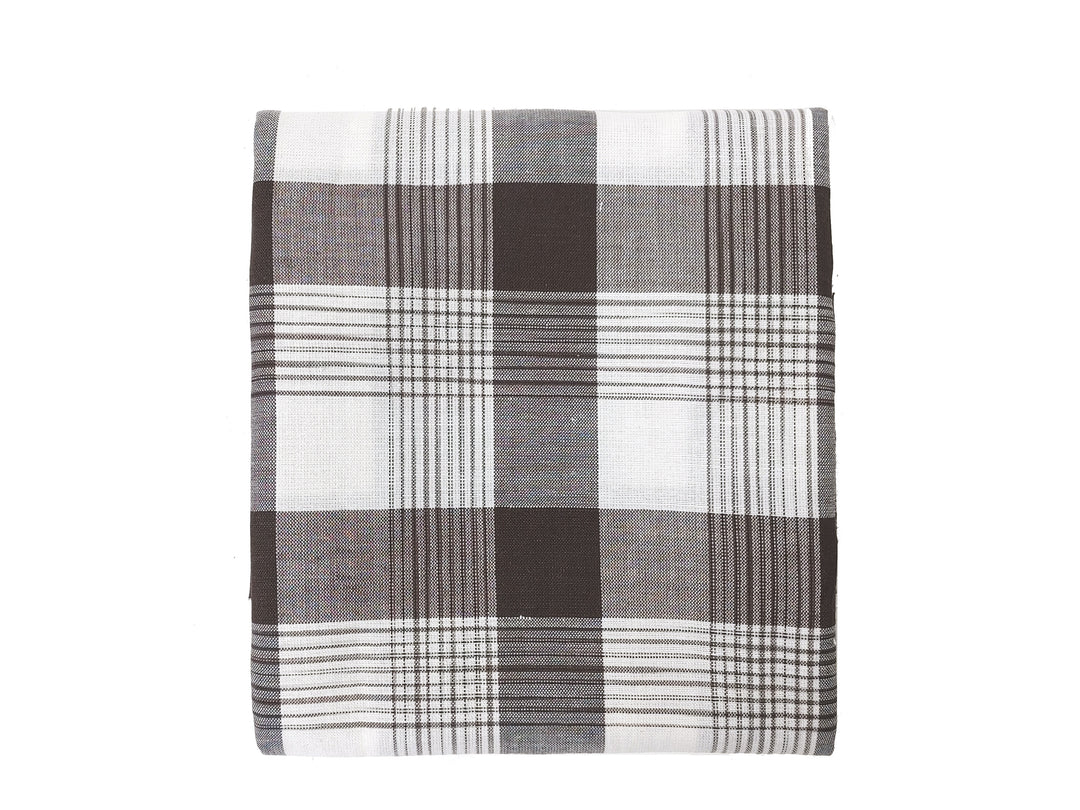 Space Dyed Ramie Cotton Brown Plaid Fabric (1627)