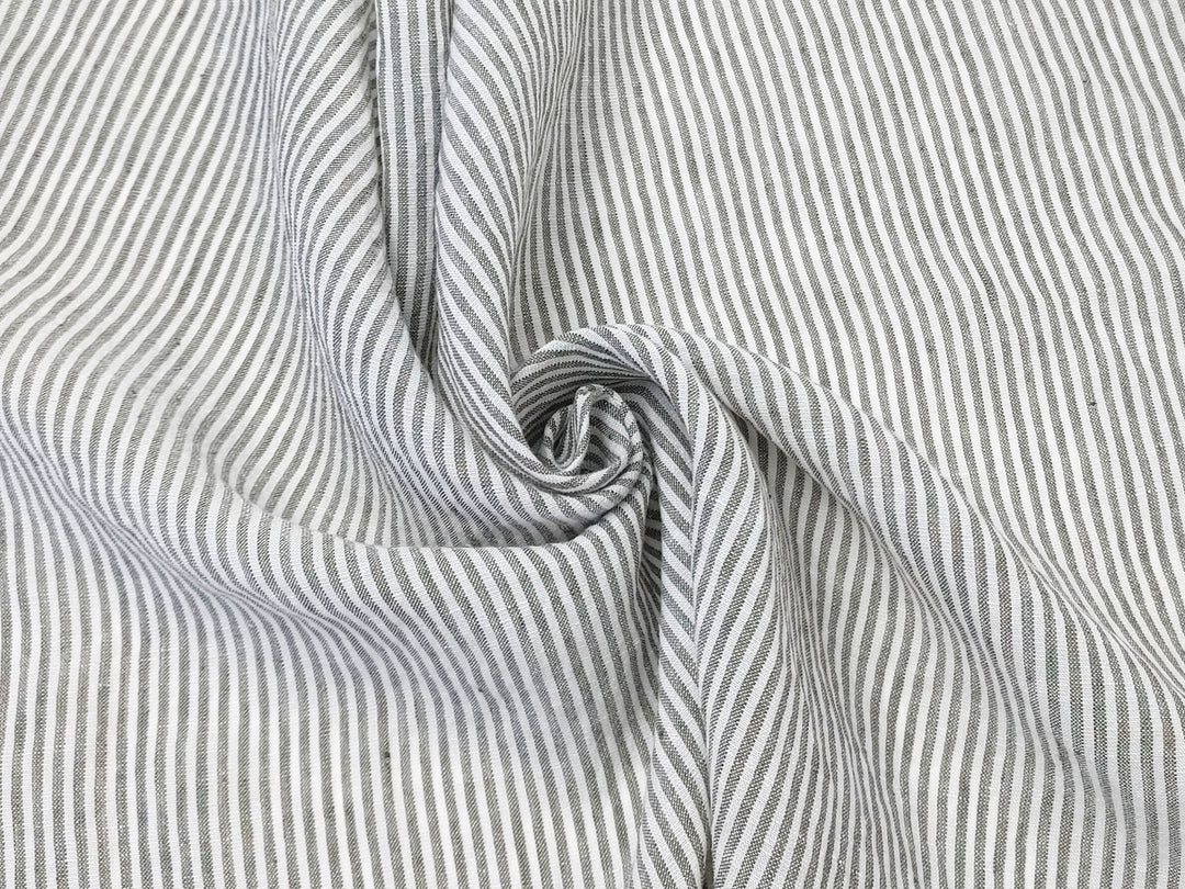 Linen Rayon Tencel Blend Fabric with Stripe Pattern – Soft, Lightweight, Pre-Washed 8015 8016