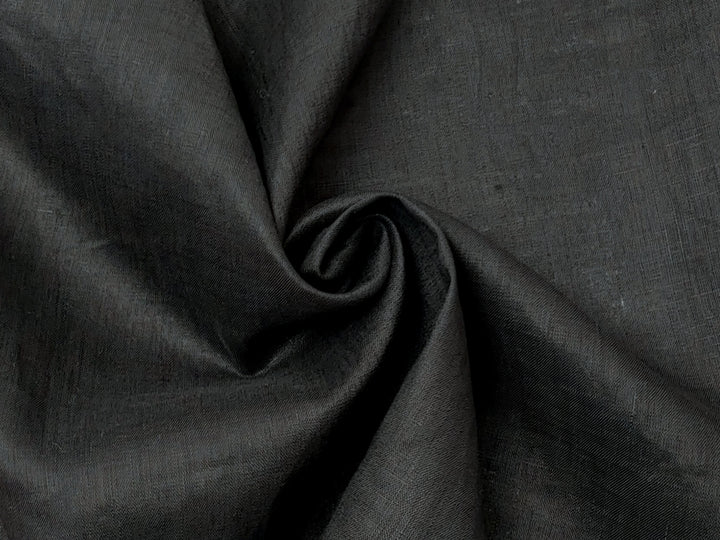 100% Linen Fabric, Lightweight Black with Fine 21s Yarn, Soft & Pre-washed  2715