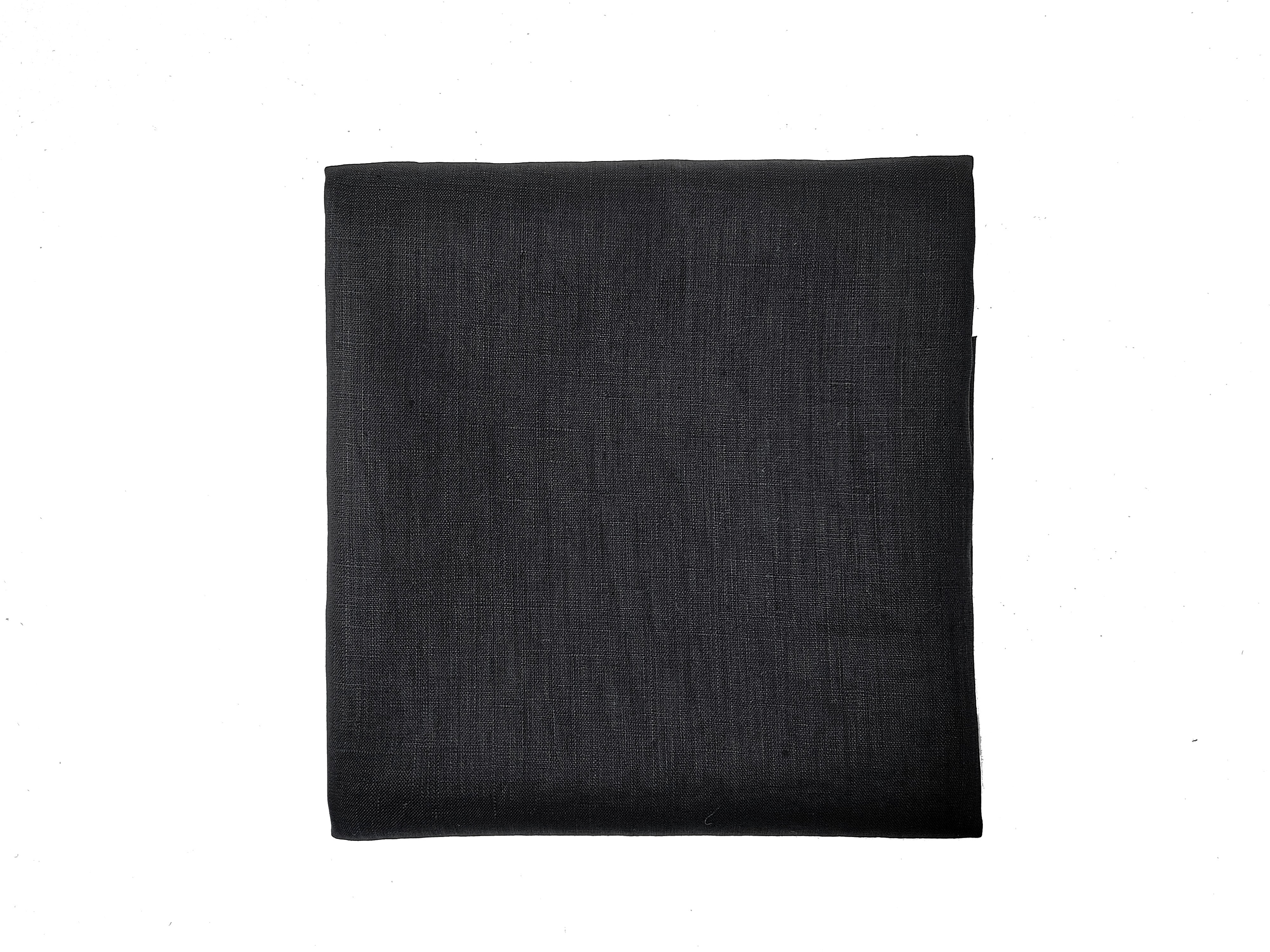 100% Linen Fabric, Lightweight Black with Fine 21s Yarn, Soft & Pre-washed