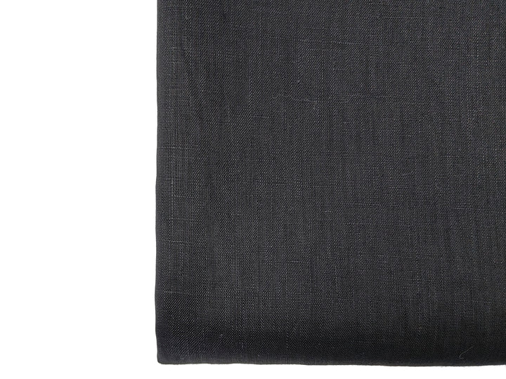 100% Linen Fabric, Lightweight Black with Fine 21s Yarn, Soft & Pre-washed  2715