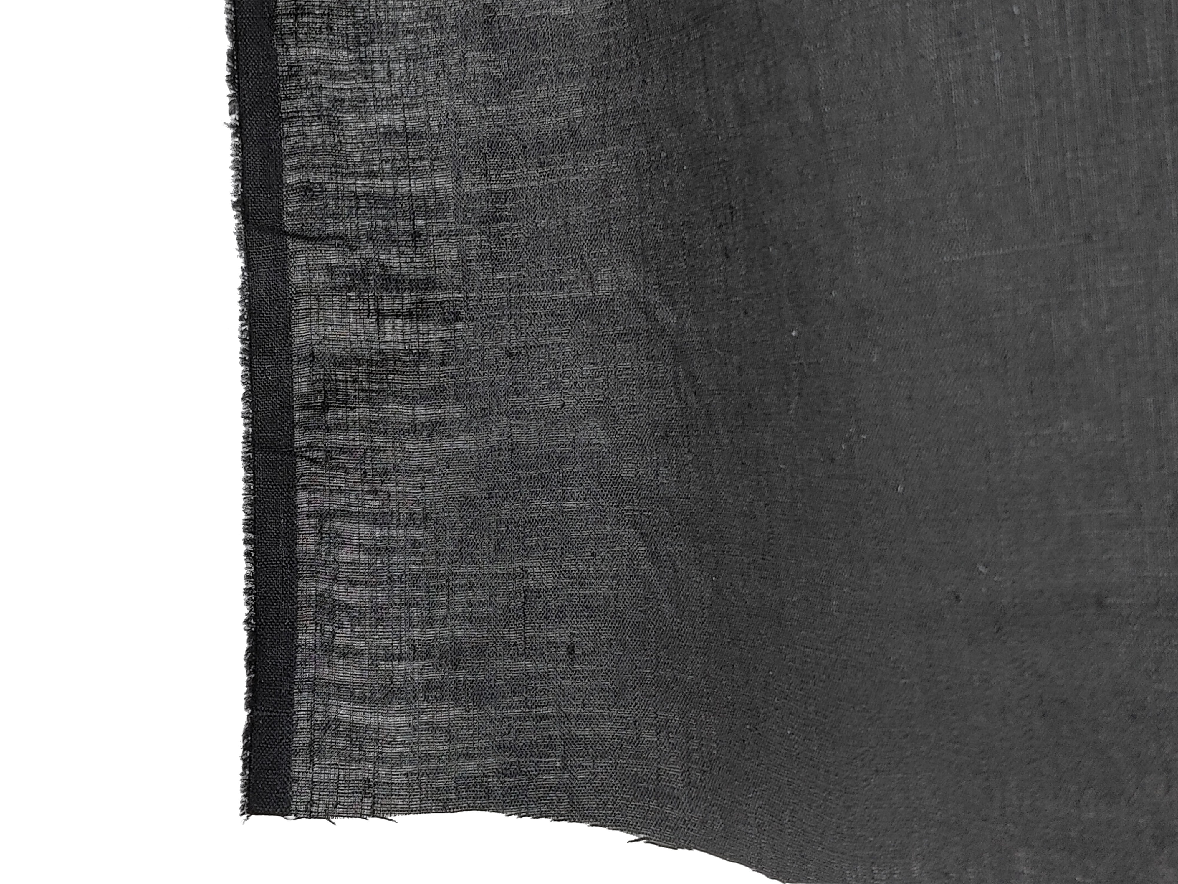 100% Linen Fabric, Lightweight Black with Fine 21s Yarn, Soft & Pre-washed