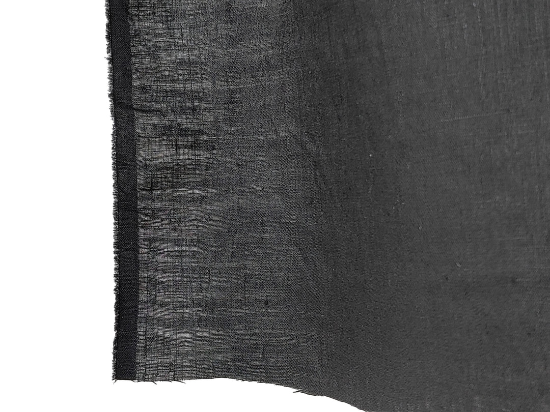 100% Linen Fabric, Lightweight Black with Fine 21s Yarn, Soft & Pre-washed  2715