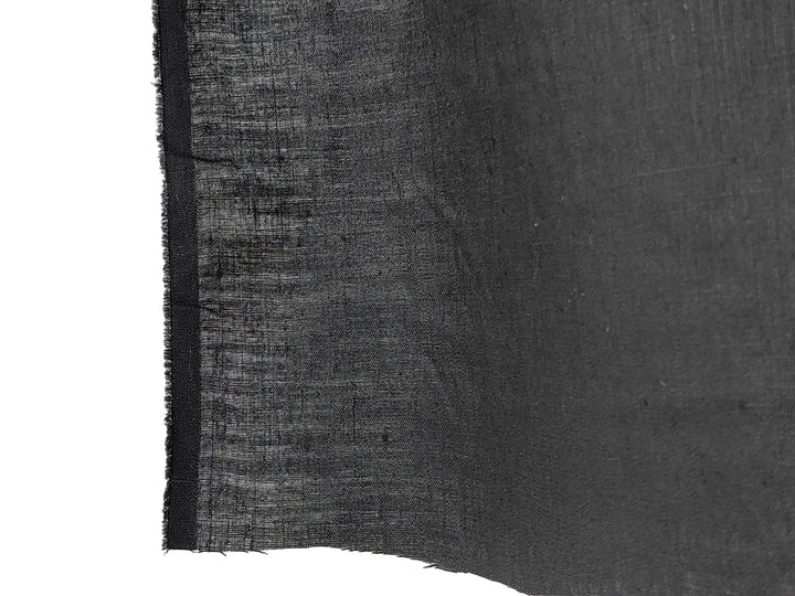 100% Linen Fabric, Lightweight Black with Fine 21s Yarn, Soft & Pre-washed  2715