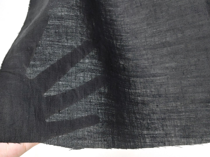 100% Linen Fabric, Lightweight Black with Fine 21s Yarn, Soft & Pre-washed  2715
