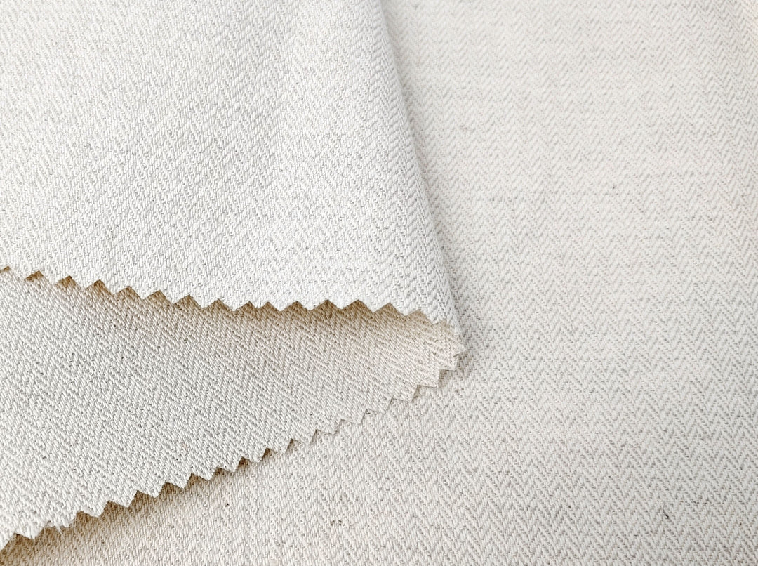 Natural Color Linen Cotton Herringbone Twill Fabric 2172