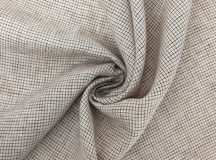 100% Linen Fabric – Fine 21s Yarn, Light & Soft Small Gingham Starcheck 6737 6748 7367