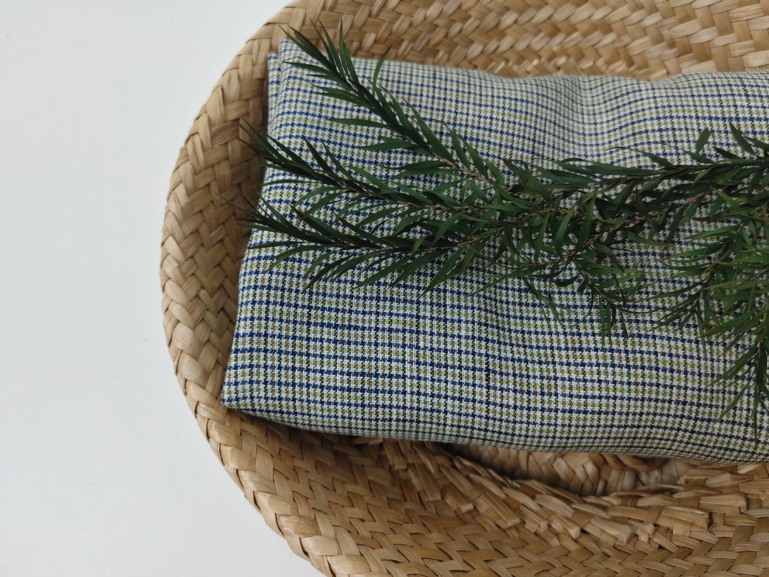 100% Linen Fabric – Fine 21s Yarn, Light & Soft Small Gingham Starcheck 6737 6748 7367