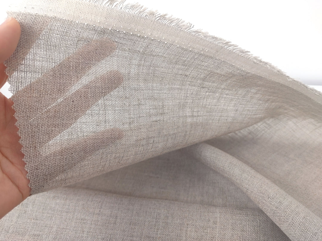 Earthy Natural Hemp Fabric | 100% Hemp, Lightweight & Semi-Sheer 8160