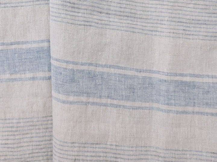 100% Linen Fabric – Yarn-Dyed Horizontal Stripes, Medium Weight, Pre-Washed (7370 / 7488 / 7489)