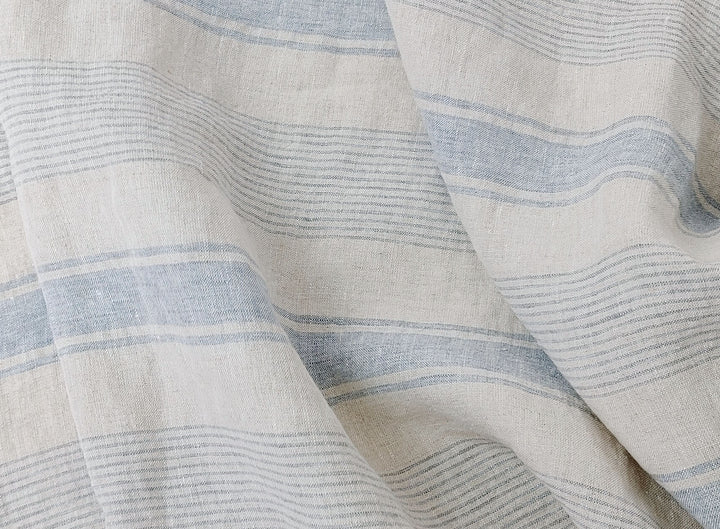 100% Linen Fabric – Yarn-Dyed Horizontal Stripes, Medium Weight, Pre-Washed (7370 / 7488 / 7489)