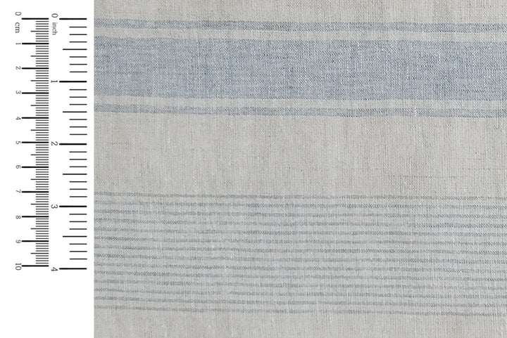100% Linen Fabric – Yarn-Dyed Horizontal Stripes, Medium Weight, Pre-Washed (7370 / 7488 / 7489)