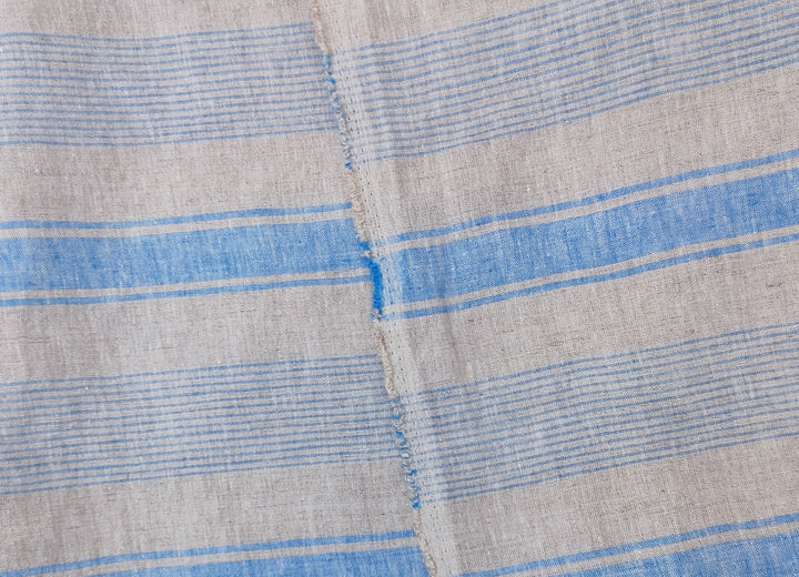 100% Linen Fabric – Yarn-Dyed Horizontal Stripes, Medium Weight, Pre-Washed (7370 / 7488 / 7489)