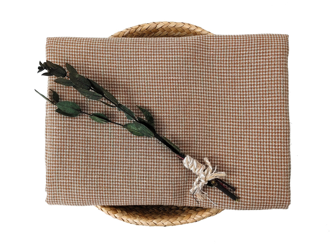 Linen Rayon Blend Fabric - Mini Gingham Check, Soft Touch, Plain Weave 8049 8050 8051