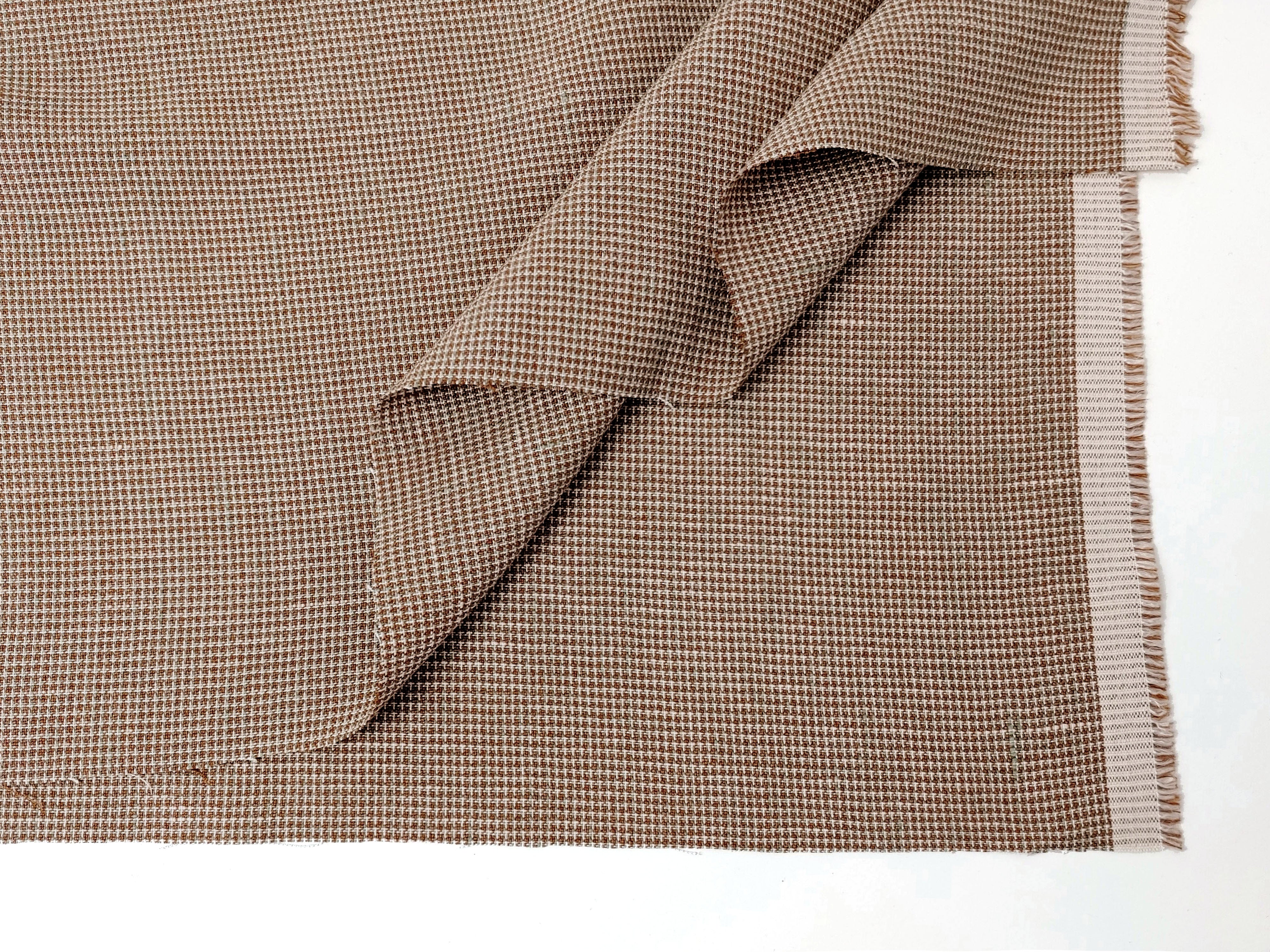 Linen Rayon Blend Fabric - Mini Gingham Check, Soft Touch, Plain Weave 8049 8050 8051