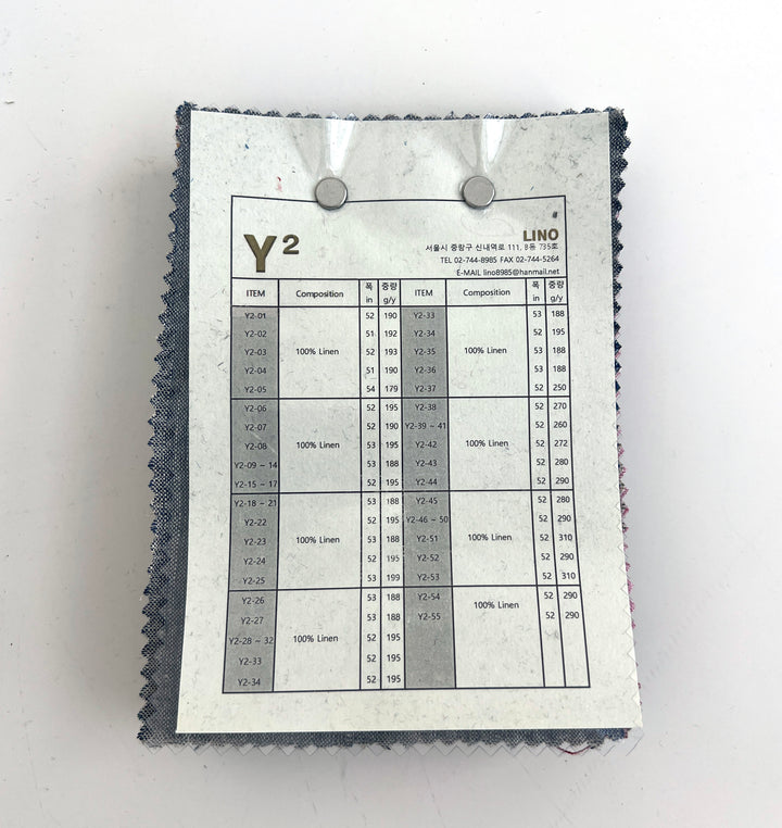 Y2 Swatch Collection – 100% Linen in Refined Two-Tone Chambray Weave