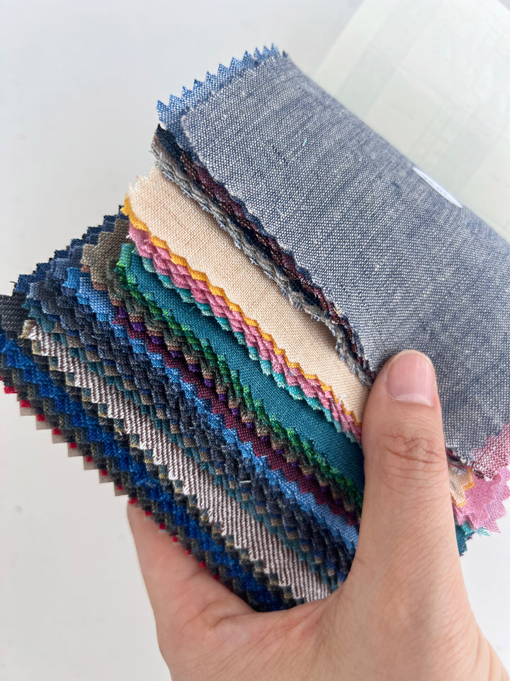 Y2 Swatch Collection – 100% Linen in Refined Two-Tone Chambray Weave