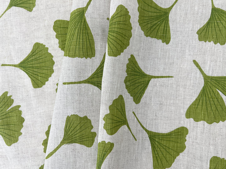 Morning Calm Ginkgo: 100% Linen Fabric 7912 8194 8195