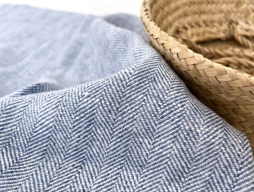 100% Linen Herringbone Twill Fabric Heavy Weight 7546 7547 7743 8152