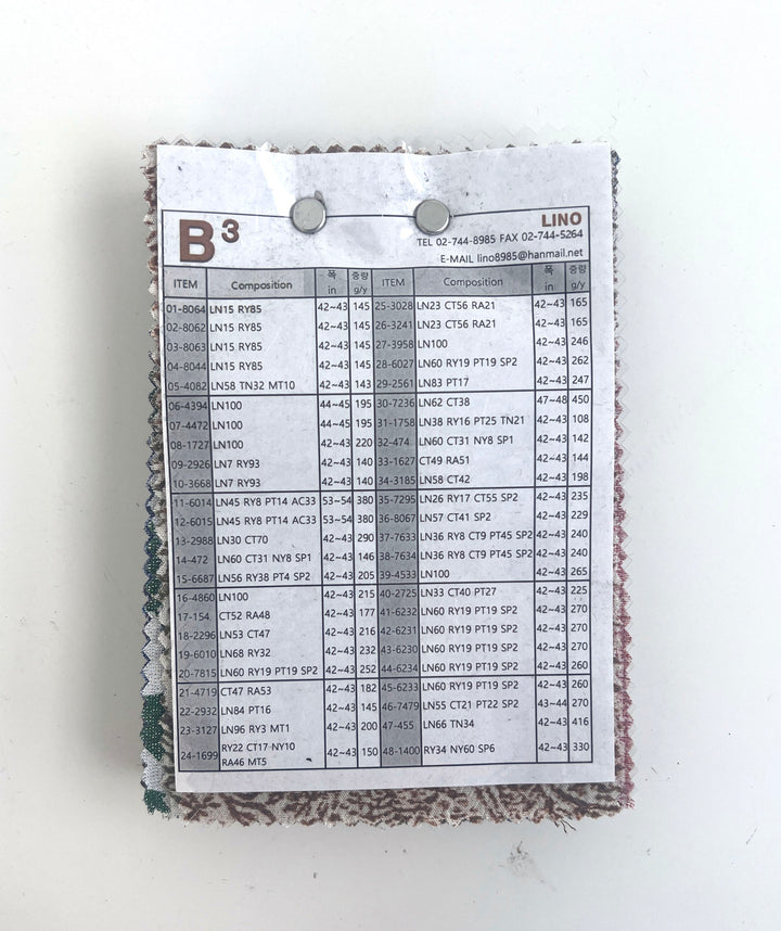 B3 Swatch Collection – Linen & Blended Fabrics in Prints, Checks & More